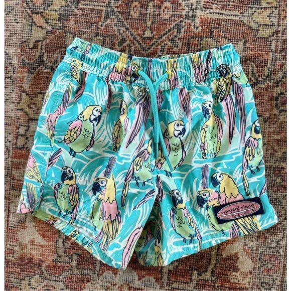 Vineyard Vines 2T Boys Parrot Swim Trunks Shorts - Picture 1 of 4